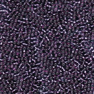 Size 11 Seed Bead, Silver Lined Dark Amethyst (10gm)