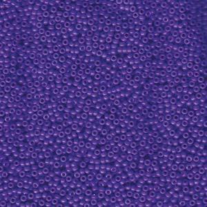 Size 15 Seed Bead, Dyed Opaque Purple (10gms)