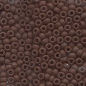 Size 6 Seed Bead, Matte Opaque Chocolate (10gms)