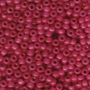 Size 6 Seed Bead, Dyed Dark Rose Silver Lined Alabaster (10gms)