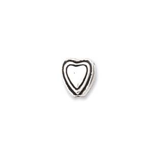 6mm Plastic Metallic 3D Heart, Silver (10 pcs)