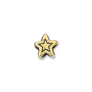 6mm Plastic Metallic Star, Gold (10 pcs)