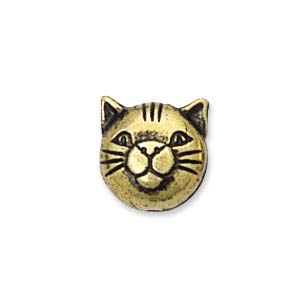 9mm Plastic Metallic Cat, Gold (5 pcs)