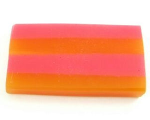 Resin, Rectangle Stripe Length, Orange/Pink, 40x23mm (10pc)