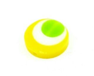Resin, Coin Multi, Yellow/White/Green 20mm (20pc)
