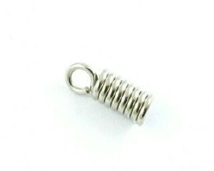 Leather End, Coil, Nickel, 11x4.5mm (10 pcs)