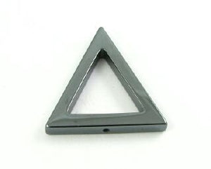 Hematite Stone Pendant, Open Triangle, 32x30mm (1pc)