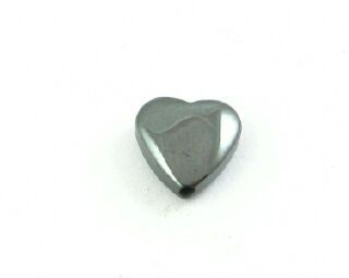 Hematite Stone, Heart, Puffy, 8mm (10 pcs)