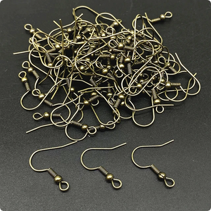 Earring Hooks, Bronze with spring & ball, 18mm (10 pairs)