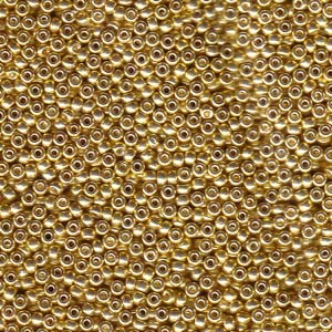 Size 6 Seed Bead, Galvanised Gold (10gms)
