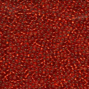 Size 11 Seed Bead, Silver Lined Ruby (10gm)