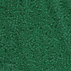 Size 11 Seed Bead, Matte Transparent Dark Green (10gm)