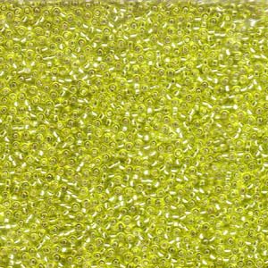 Size 11 Seed Bead, Silver Lined Chartreuse (10gm)