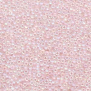 Size 11 Seed Bead, Matte Transparent Pale Pink AB (10gm)