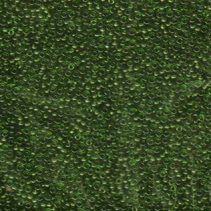 Size 11 Seed Bead, Transparent Olive Green (10gm)