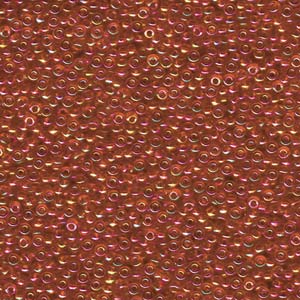 Size 11 Seed Bead, Transparent Red AB (10gm)