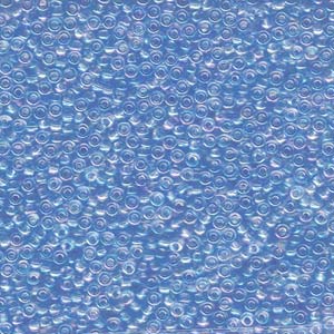 Size 11 Seed Bead, Transparent Light Sapphire AB (10gm)