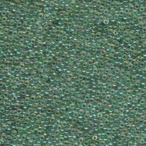 Size 11 Seed Bead, Emerald Lined Yellow (10gm)