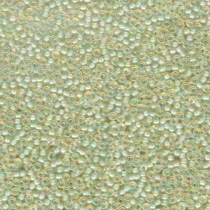 Size 11 Seed Bead, Aqua Lined Light Topaz (10gm)