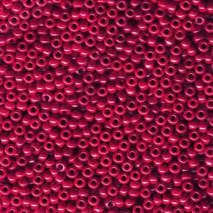 Size 11 Seed Bead, Opaque Red Lustre (10gm)