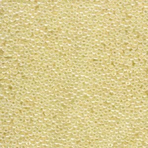 Size 11 Seed Bead, Creamy Yellow Ceylon (10gm)