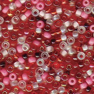 Size 11 Seed Bead Mix, Strawberry Fields (10gm)