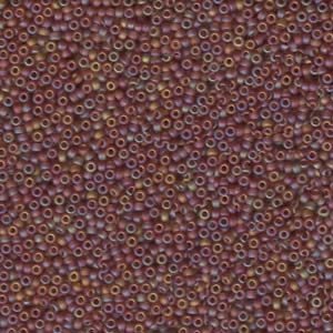 Size 15 Seed Bead, Matte Light Brown AB (10gms)