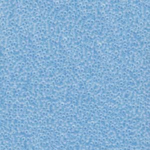 Size 15 Seed Bead, Matte Transparent Light Blue (10gms)