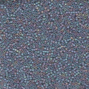 Size 15 Seed Bead, Matte Grey AB (10gms)