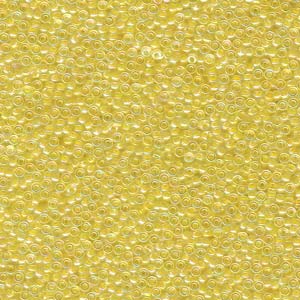 Size 15 Seed Bead, Lined Pale Yellow (10gms)