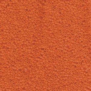 Size 15 Seed Bead, Opaque Orange (10gms)