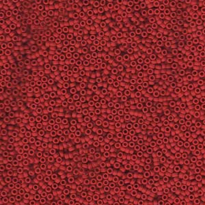 Size 15 Seed Bead, Opaque Dark Red (10gms)