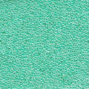 Size 15 Seed Bead, Green/Aqua Ceylon (10gms)