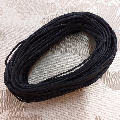 2.0mm Black Waxed Cotton Cord - 10m Packet – St Beads
