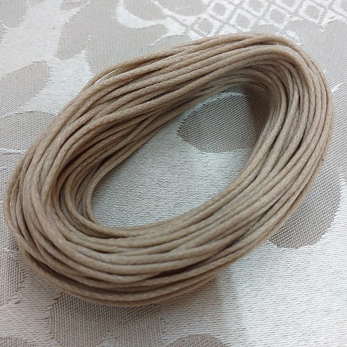 1.0mm Natural Waxed Cotton Cord - 10m Packet