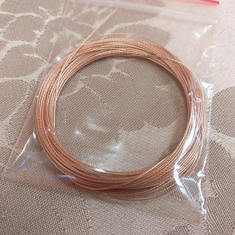 Rose Gold Flexible Beading Wire (0.46mm/0.018inch) - 5m Packet