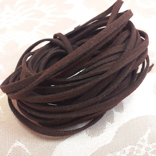 3mm Dark Brown Faux Suede - 6m Packet (only one packet left)