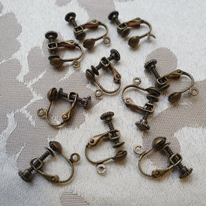 Clip Ons, Antique Gold, 13mm (1pair)