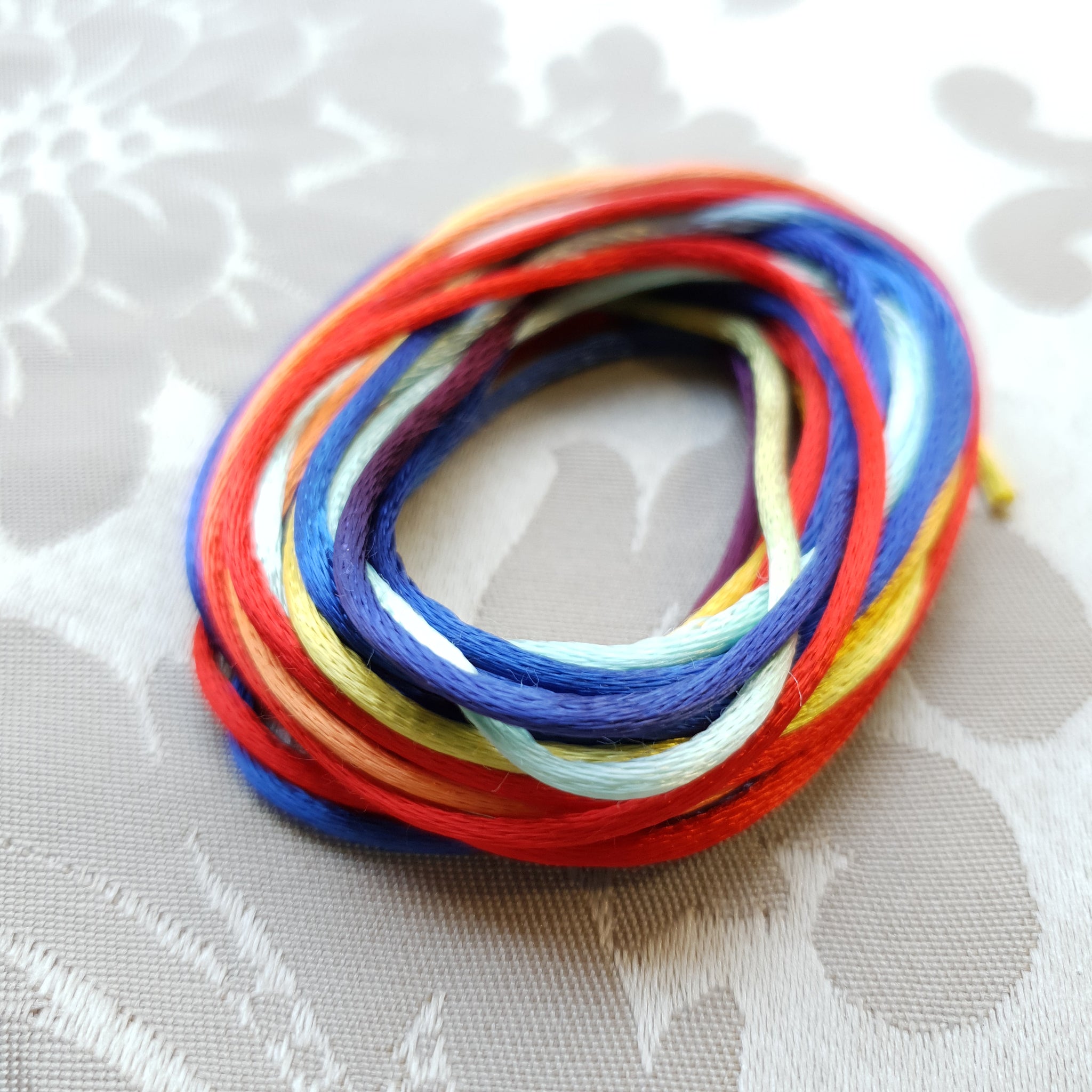 Satin Cord, Rainbow, 2.0mm (5m)