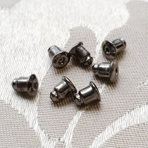 Stud Butterfly, Bullet, Gunmetal, 6mm (10prs=$1.50, 50prs=$5)