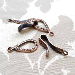 Hook 'n' Eye, Antique Copper, Hook: 23x6mm, Eye: 10mm (5 sets)