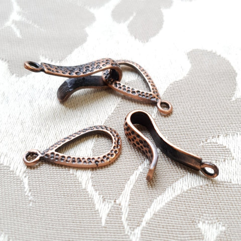 Hook 'n' Eye, Antique Copper, Hook: 23x6mm, Eye: 10mm (5 sets)