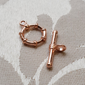 Toggle Clasp, Copper, Ring:15x12mm/Bar: 18mm (5 sets)