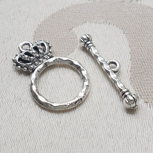Toggle Clasp, Silver, Ring:15mm/Bar:25mm (5 sets)