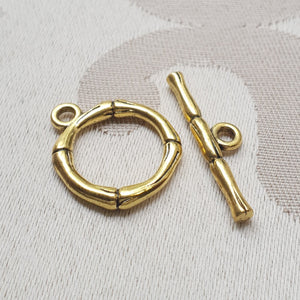 Toggle Clasp, Gold, Ring:17mm/Bar:27mm (5 sets)