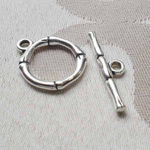 Toggle Clasp, Silver, Ring:17mm/Bar:26mm (5 sets)