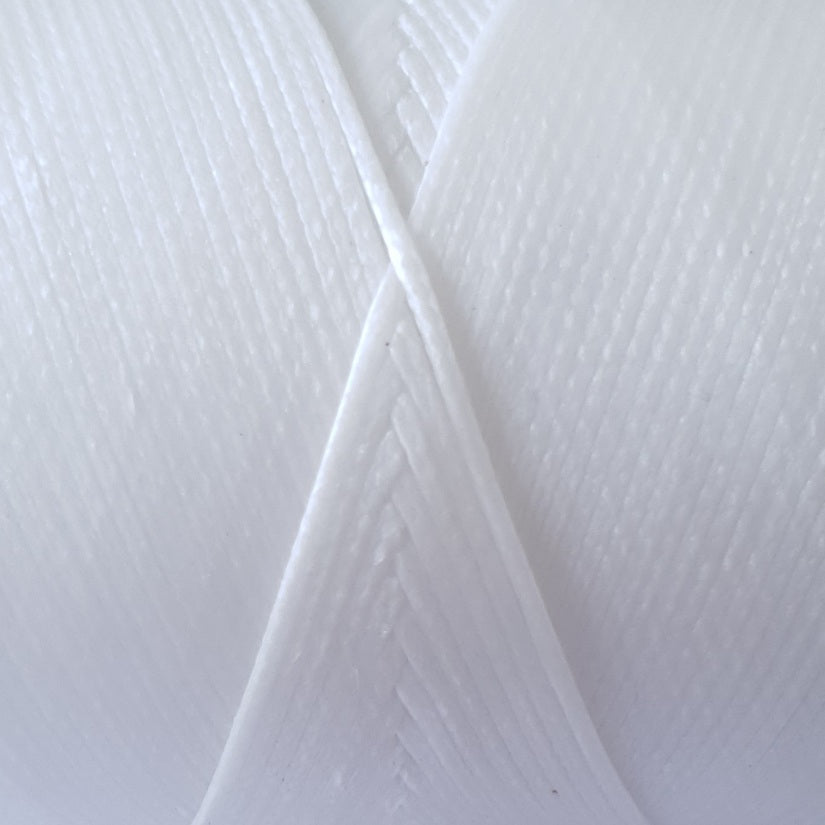 1.0mm White Polyester Waxed Braid, Zircon - 10m, 20m or 500m Roll