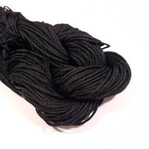 1.0mm Chinese polyester knotting cord, Black - 15m