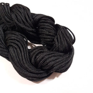 1.6mm Chinese polyester knotting cord, Black - 10m