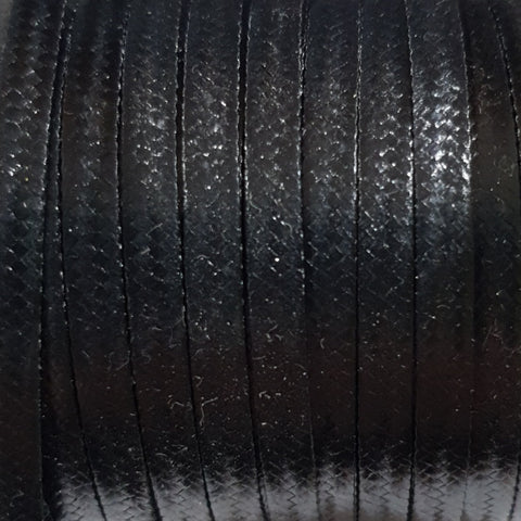 3mm Flat faux snake cord, Black - 1m